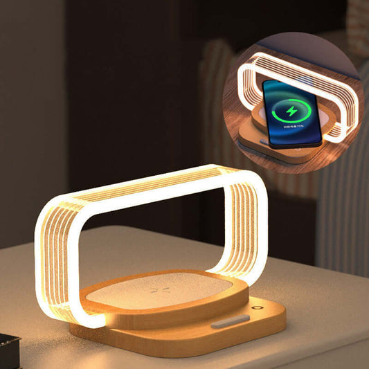 Abysaz Kollectionz Wooden Mobile Phone Wireless Charger Small Night Lamp Abysaz Kollectionz