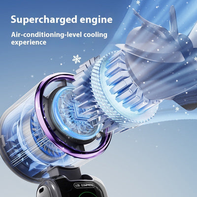 New Ice Pack High-Speed Handheld Eletirc Fan Speed Adjustable Folding Mini Fan Portable Outdoor Hanging Neck Small Fan Abysaz Kollectionz