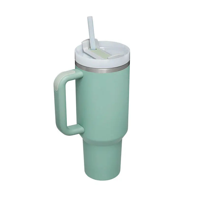 40 Oz Tumbler With Handle Straw Insulated, Stainless Steel Spill Proof Vacuum Coffee Cup Tumbler With Lid Tapered Mug Gifts For Valentine Lover Suitable For Car Gym Office Travel - Abysaz Kollectionz