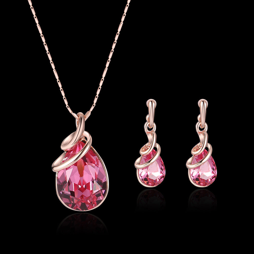 Alloy Gemstone Jewellery Set Necklace - Abysaz Kollectionz