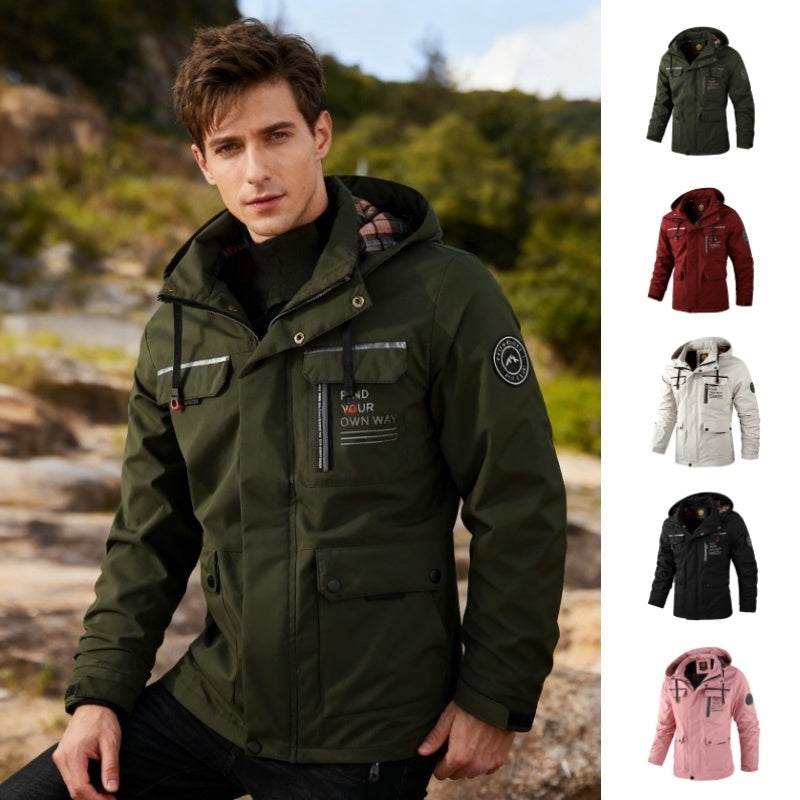 Fashion Men's Casual Windbreaker Jackets Hooded Jacket Man Waterproof Outdoor Soft Shell Winter Coat Clothing Warm Thick Tops Abysaz Kollectionz