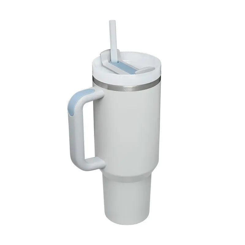40 Oz Tumbler With Handle Straw Insulated, Stainless Steel Spill Proof Vacuum Coffee Cup Tumbler With Lid Tapered Mug Gifts For Valentine Lover Suitable For Car Gym Office Travel - Abysaz Kollectionz