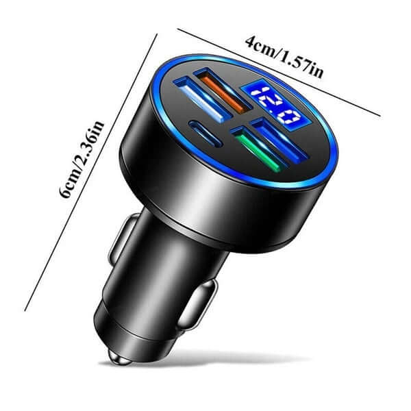 Abysaz Kollectionz 5 USB Port Super Fast Car Charger Adapter For Android Cell Phone - Abysaz Kollectionz