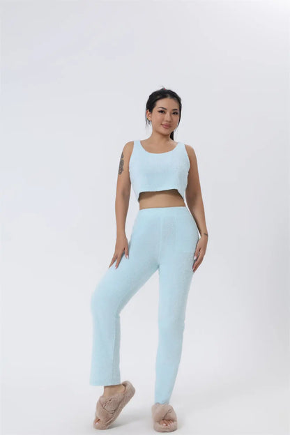 Cozy Pajama Set, 3 Piece Lounge Set, Cute Loungewear, Warm Suit Sets, Matching Set, Lounge Set, 3 Piece Pant Sets, Women Winter Dress - Abysaz Kollectionz