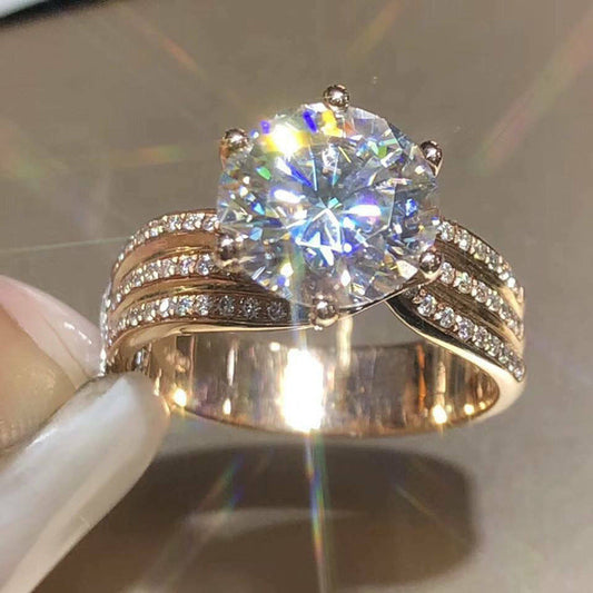 Classic Six-Claw Gold Ring Jewellery Abysaz Kollectionz