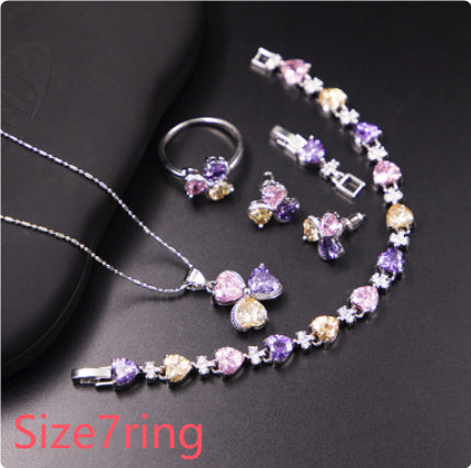 Clover Zircon Diamond Jewellery Set Women - Abysaz Kollectionz