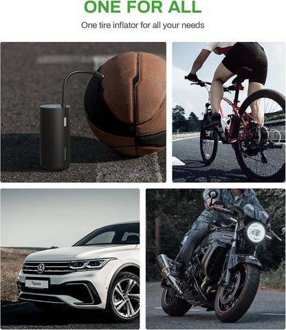 AMPBANK AT004 Smart Portable Tire Air Pump For Cars, Motorcycles, Bicycles And Balls With Pressure Gauge And LED Screen For Fast Inflation - Abysaz Kollectionz