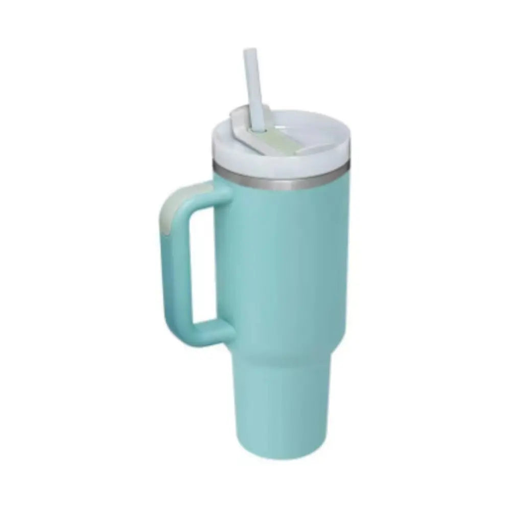 40 Oz Tumbler With Handle Straw Insulated, Stainless Steel Spill Proof Vacuum Coffee Cup Tumbler With Lid Tapered Mug Gifts For Valentine Lover Suitable For Car Gym Office Travel - Abysaz Kollectionz