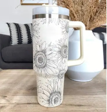 40 Oz Tumbler With Handle Straw Insulated, Stainless Steel Spill Proof Vacuum Coffee Cup Tumbler With Lid Tapered Mug Gifts For Valentine Lover Suitable For Car Gym Office Travel - Abysaz Kollectionz