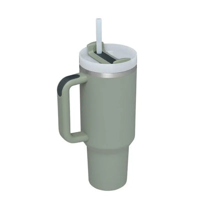 40 Oz Tumbler With Handle Straw Insulated, Stainless Steel Spill Proof Vacuum Coffee Cup Tumbler With Lid Tapered Mug Gifts For Valentine Lover Suitable For Car Gym Office Travel - Abysaz Kollectionz