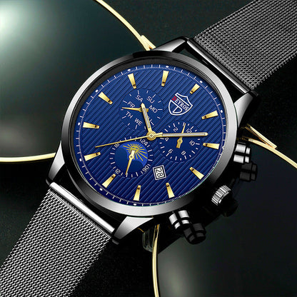 Men's Calendar Watch Business Stainless Steel Luminous Quartz Wrist Watch Abysaz Kollectionz
