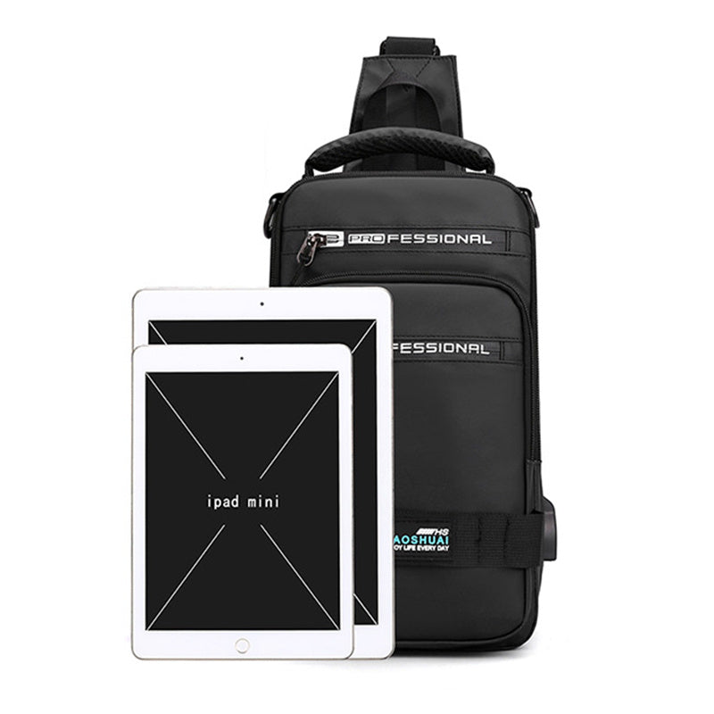 Multifunction Bags For Men Nylon Backpack Crossbody Shoulder Bag With USB Charging Port Chest Bags Pack - Abysaz Kollectionz