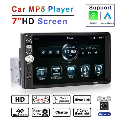 Abysaz Kollectionz 7-inch Single-din Car Stereo, Single-din Car Radio And MP5 Player Supporting Carplay Android Auto - Abysaz Kollectionz