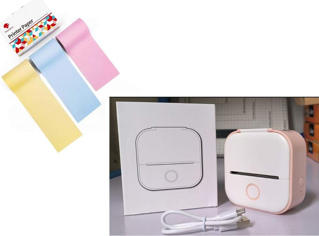 Portable Mini Thermal Label Printer Home Photo Printer Student Wrong Question Printer Bluetooth-compatible Mini Label Printer Price Tag Abysaz Kollectionz