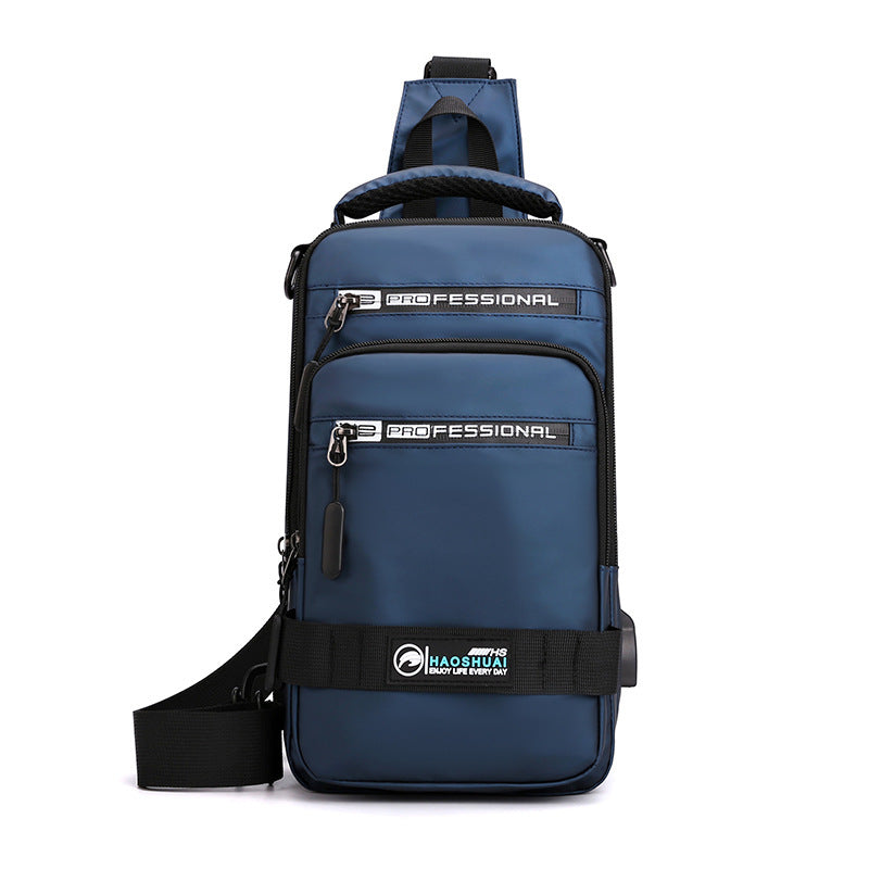 Multifunction Bags For Men Nylon Backpack Crossbody Shoulder Bag With USB Charging Port Chest Bags Pack - Abysaz Kollectionz