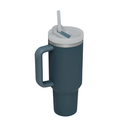 40 Oz Tumbler With Handle Straw Insulated, Stainless Steel Spill Proof Vacuum Coffee Cup Tumbler With Lid Tapered Mug Gifts For Valentine Lover Suitable For Car Gym Office Travel - Abysaz Kollectionz