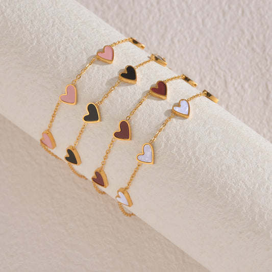 Ins Love Bracelet  Stainless Steel Dripping Heart Bracelet Fashion Valentine's Day Jewelry Gift Abysaz Kollectionz