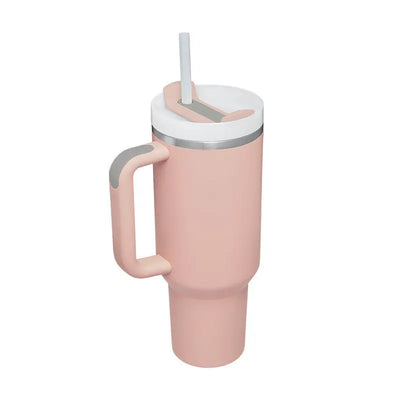 40 Oz Tumbler With Handle Straw Insulated, Stainless Steel Spill Proof Vacuum Coffee Cup Tumbler With Lid Tapered Mug Gifts For Valentine Lover Suitable For Car Gym Office Travel - Abysaz Kollectionz